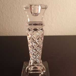 Signed Imperial Estate Crystal 6" Candle Holder Single